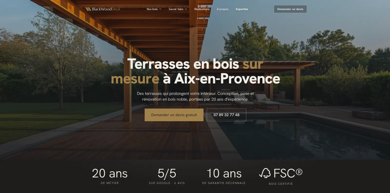 Site web Blackwood Deck, Terrasses bois