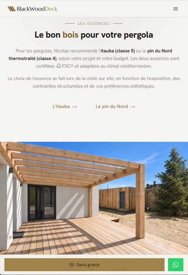 Site web de Blackwood Deck, terrasses en bois à Aix-en-Provence
