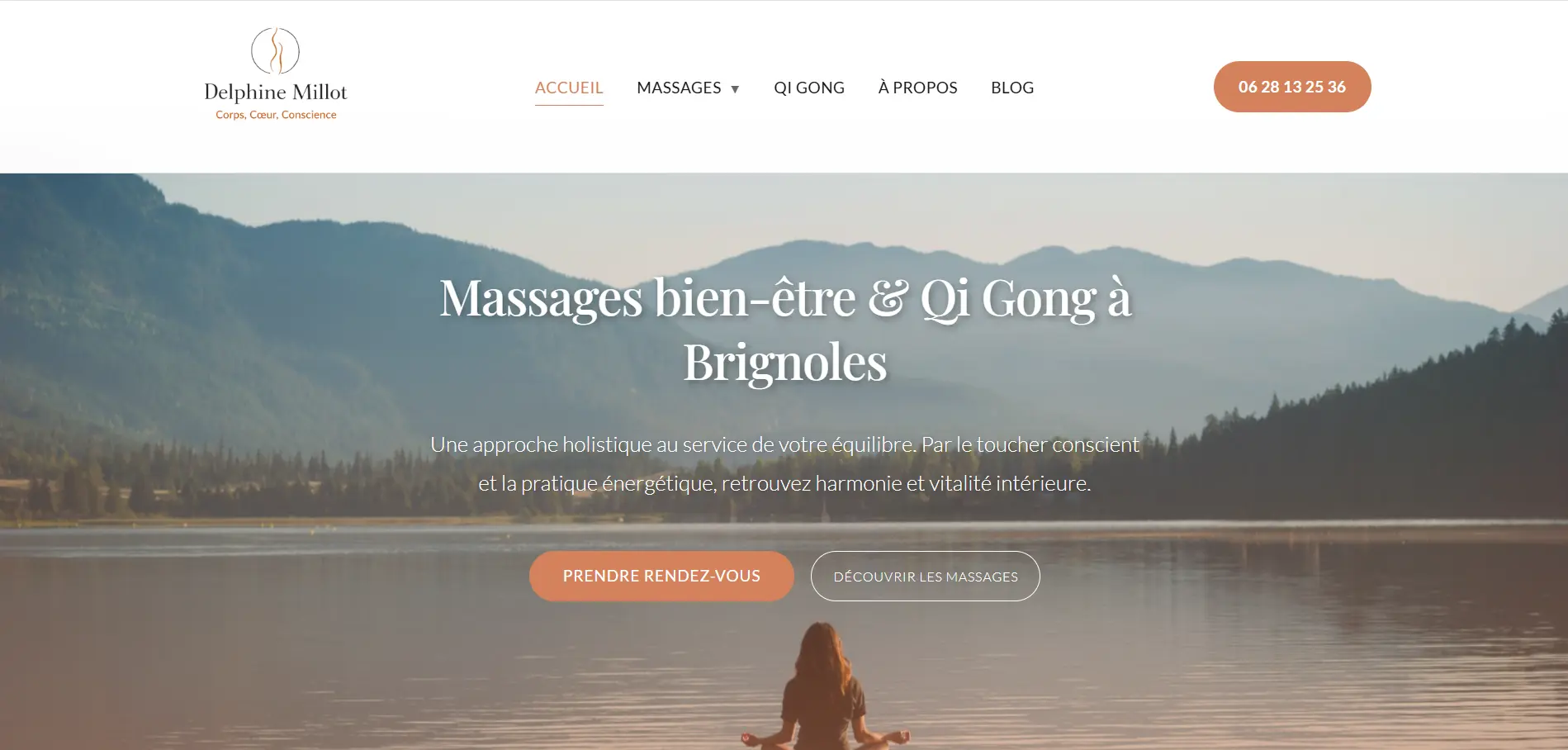 Site web Delphine Millot, Massothérapeute